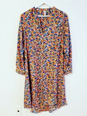 Raga Multicolor Button Front Long Sleeved Dress